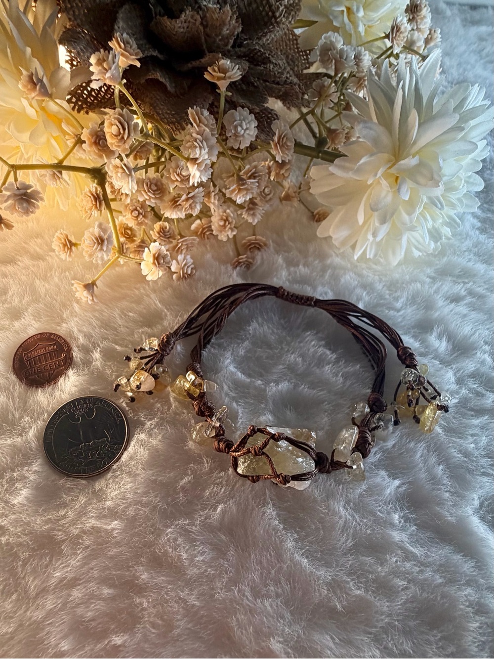 XL Raw Citrine Hand-Wrapped Bracelet